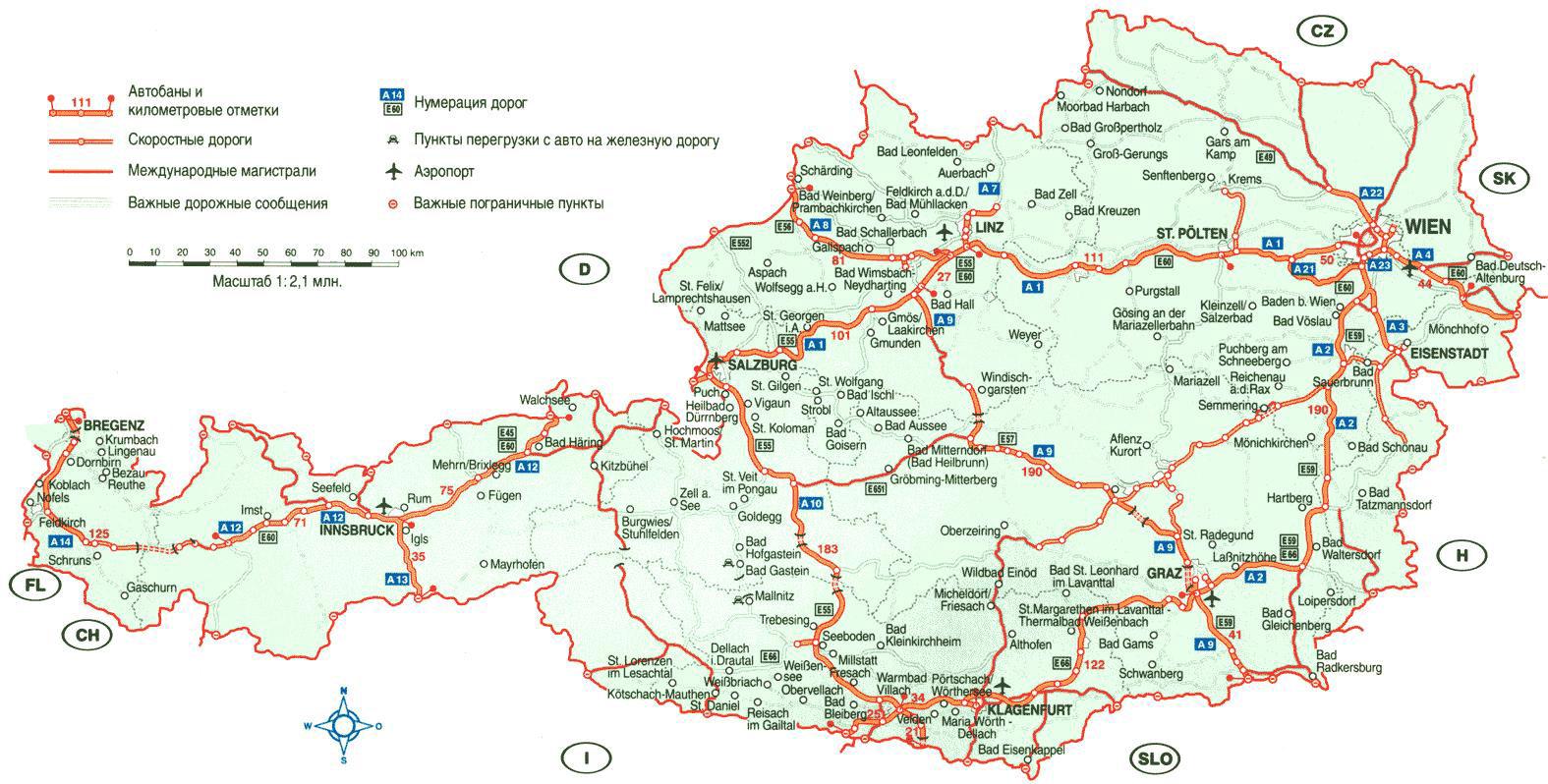 Itävalta road map - Yksityiskohtainen kartta itävallan (Länsi-Eurooppa -  Eurooppa)