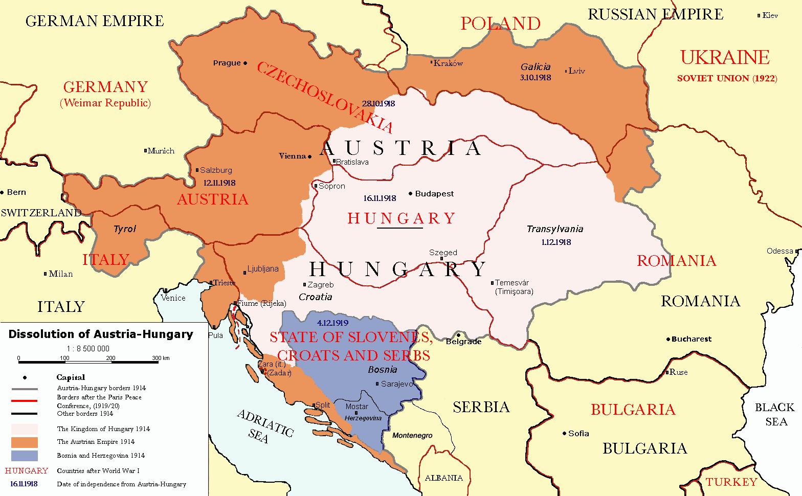 Itävalta-unkarin kartta - Itävalta-unkarin kartta 1900 (Länsi-Eurooppa -  Eurooppa)