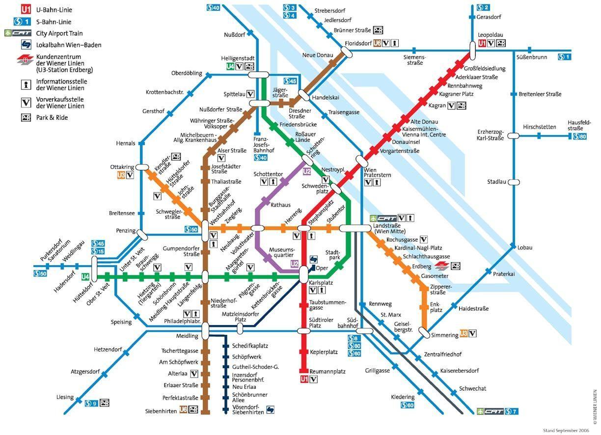 Wien itävalta metro kartta - Wien itävalta metro kartta (Länsi-Eurooppa -  Eurooppa)