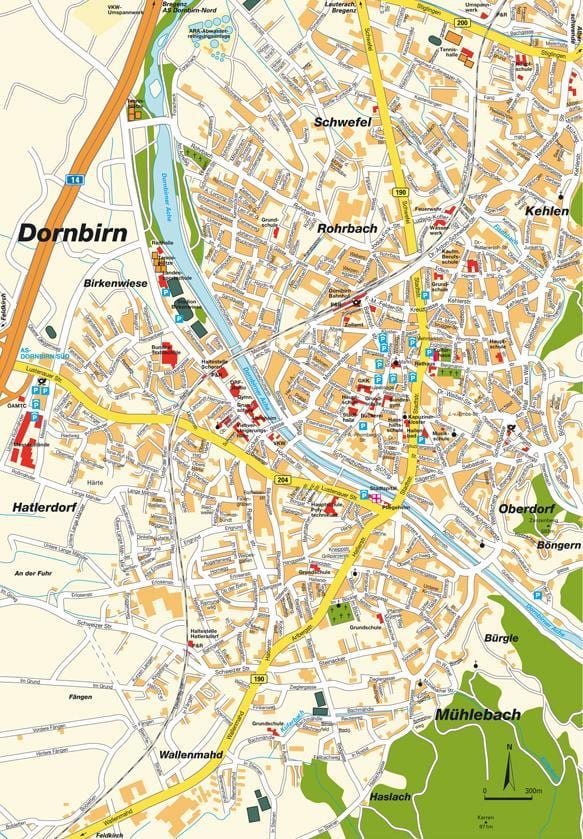 kartta dornbirn, itävalta