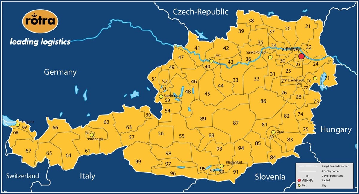 kartta itävalta postinumero 