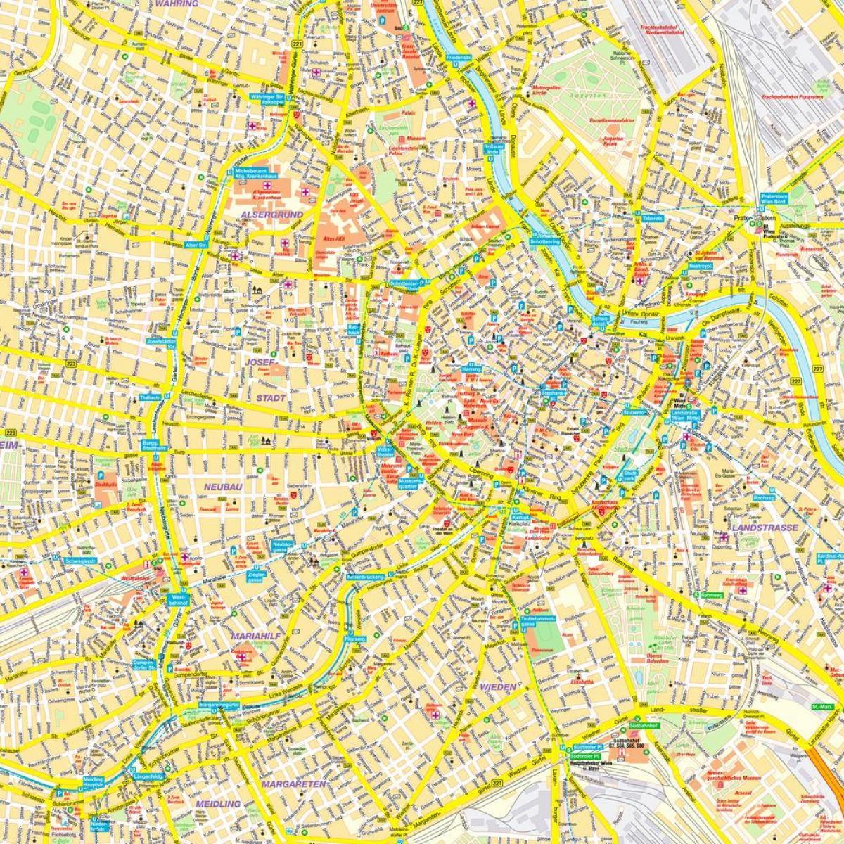 Street näytä kartta wien, itävalta - City street map wien, itävalta  (Länsi-Eurooppa - Eurooppa)