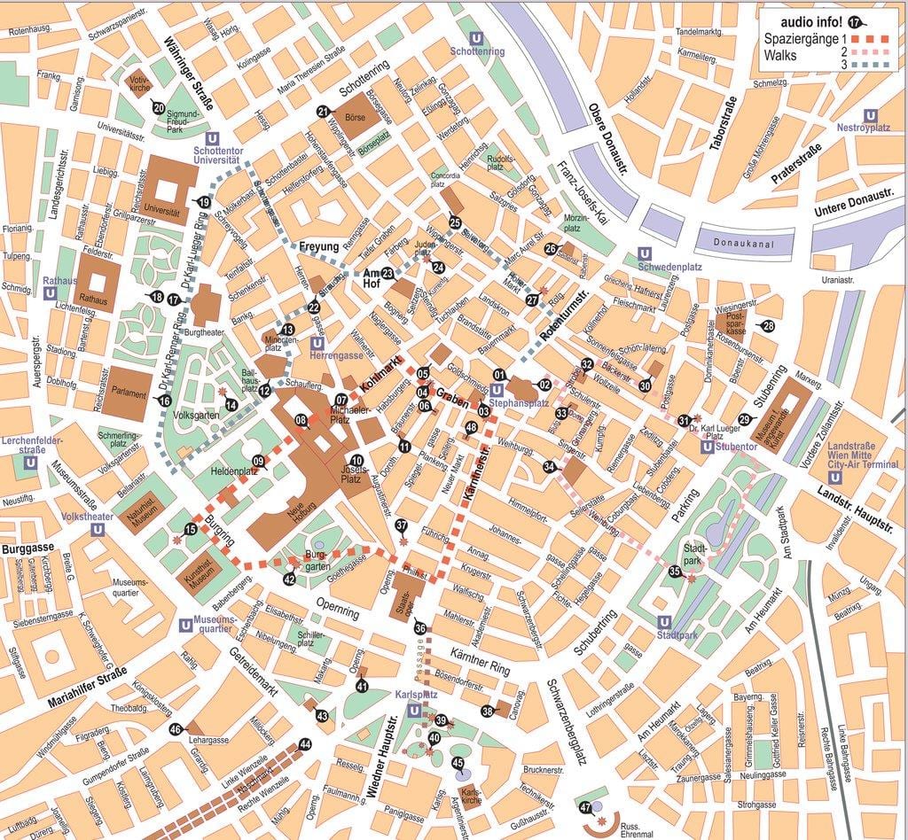 wien, itävalta kaupungin keskustassa kartta