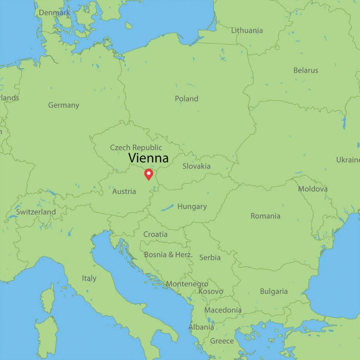 kartta wien, itävalta kartta euroopassa