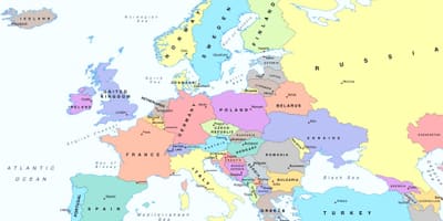 Euroopan kartta osoittaa itävalta