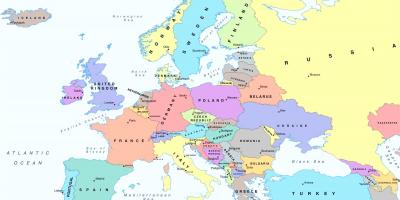 Euroopan kartta osoittaa itävalta