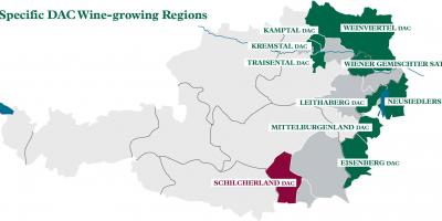 Itävallan viini alueilla kartta