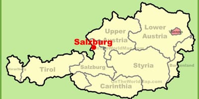 Itävallan salzburg kartta