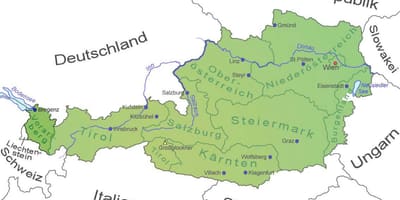 Kartta vorarlberg, itävalta